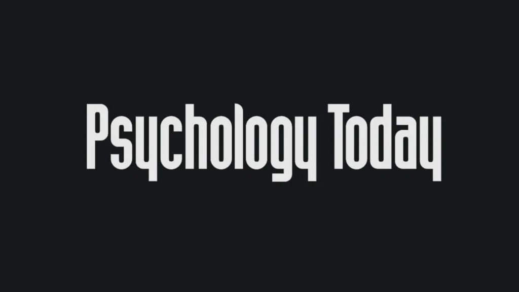 White text reads Psychology Today in a bold, modern font on a solid black background, featuring the LP-SIMPLE-IOP style for a sleek, contemporary look.